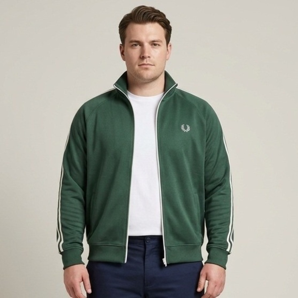 VTG Fred Perry Sportswear Track‎ Jacket Mens XL Green Full Zip Portugal